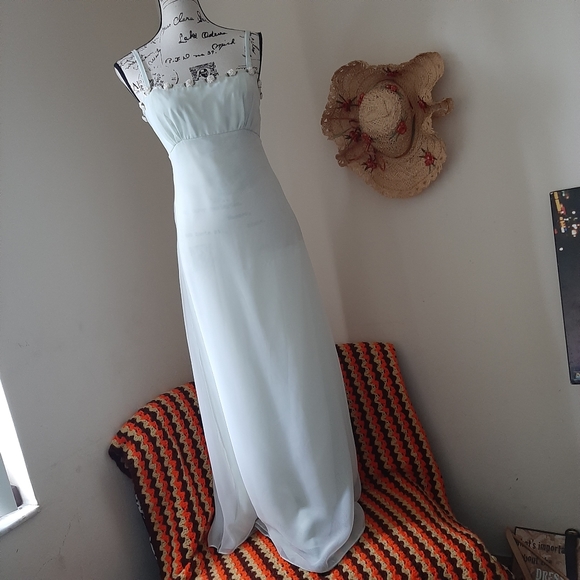 VTG Dessy After Six Maxi Square Neck Bride Mint 2k - Picture 8 of 8